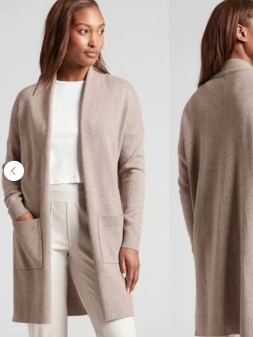 Athleta Alpine Spirit Cardigan in Taupe- sz L